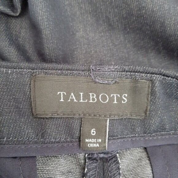 TALBOTS Crop Lace-Up Bottom Cropped Pants Navy Sz 6 - Picture 10 of 11